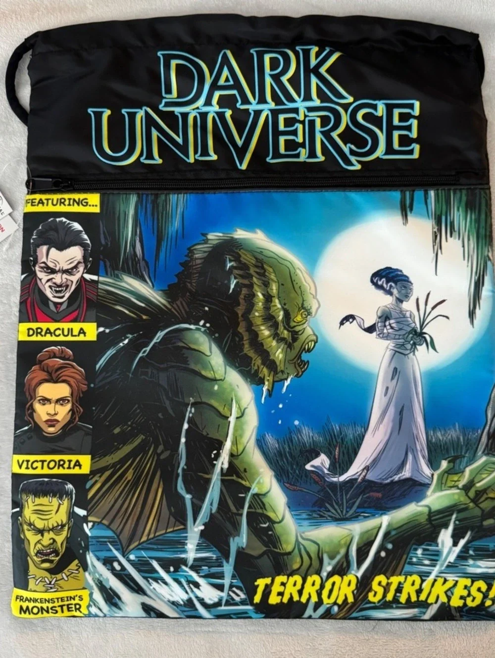Universal Studios EPIC Dark Universe Monsters Cinch Bag Dracula Frankenstein NWT